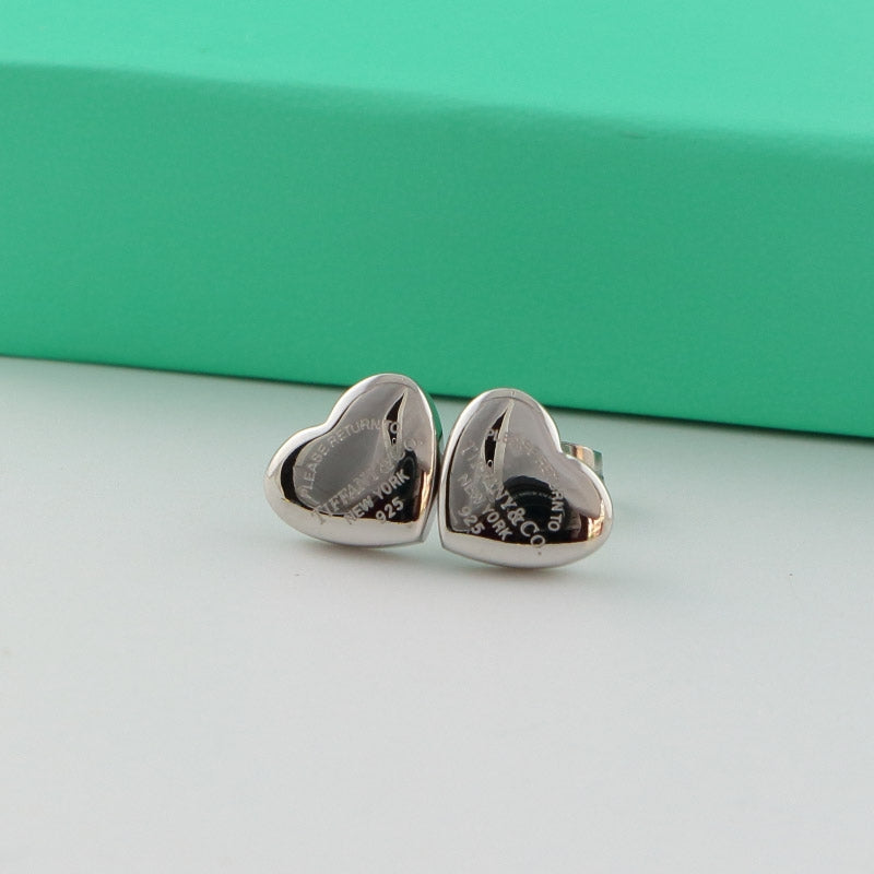 TB35  Fashion  Stainless Steel Gold White Design heart Earring Charm For Women Gold Earrings Jewelry no box