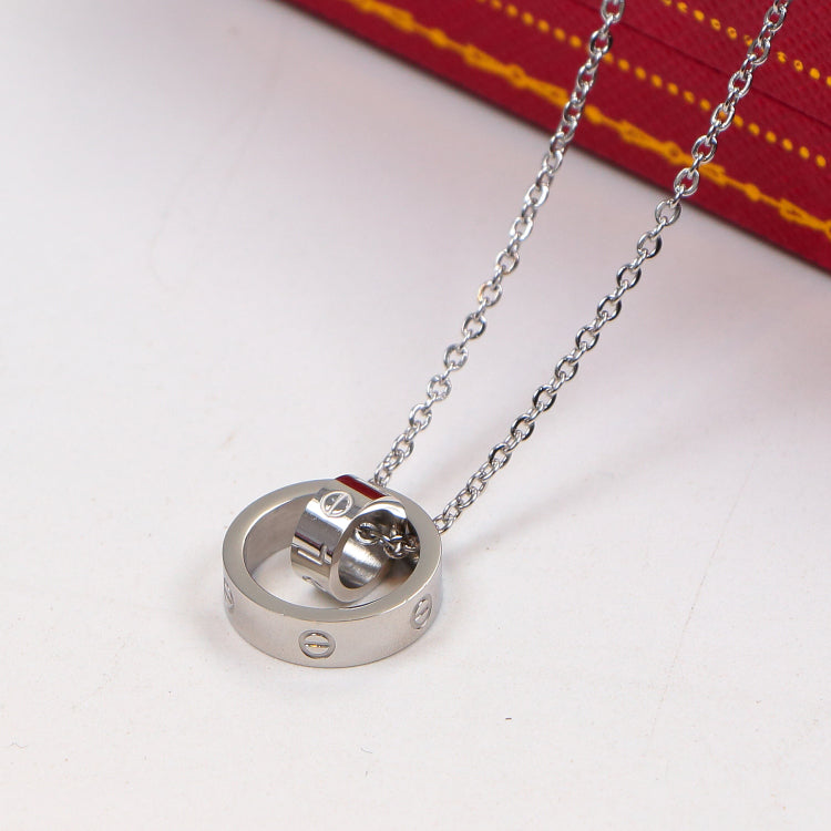 CN106  Hot sale Fashion Titanium Stainless Steel Wedding Necklace Bague Femme for woman gift