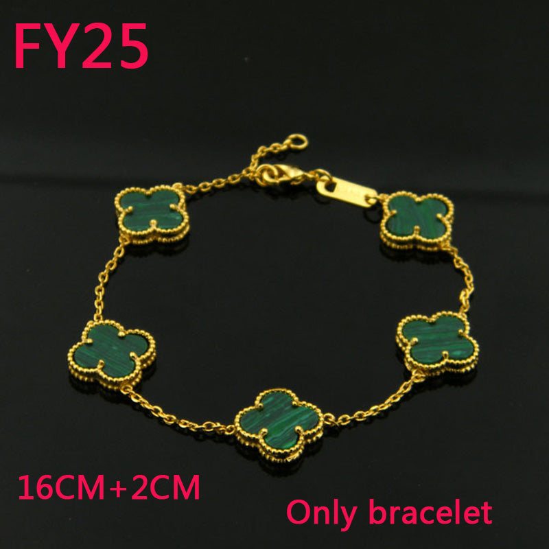 FY25 New Fashion Titanium steel Gold White Bracelet beautiful for Women Charm Bracelet Couples gift