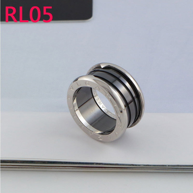 RL05 New Fashion Titanium steel  ring for Women jewelry Couples Anel Cubic Zirconia Wedding Bands gift