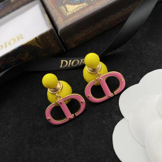 DEM23 New arrive fashion gold color blue and yellow earring  for woman jewelry beautiful jewelry no with box