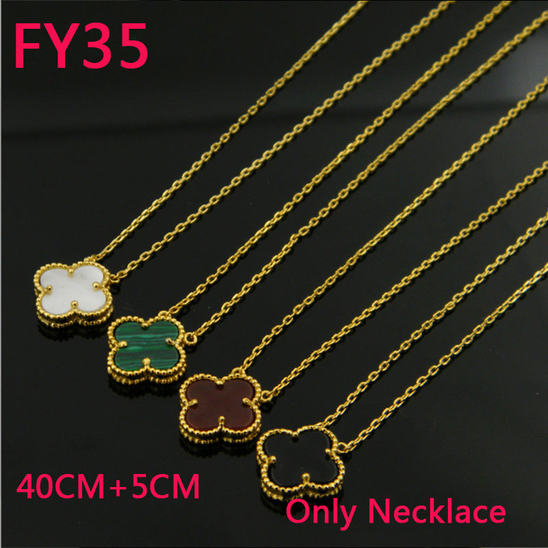 FY35 New Fashion Titanium steel colours black and white /red /green Necklace for Women Charm Necklace Couples gift