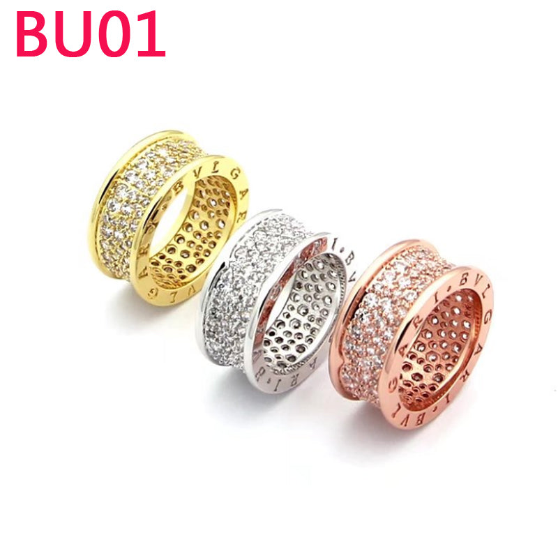 BU01 New Fashion Titanium steel diamond ring for Women jewelry Couples Anel Cubic Zirconia Wedding Bands gift