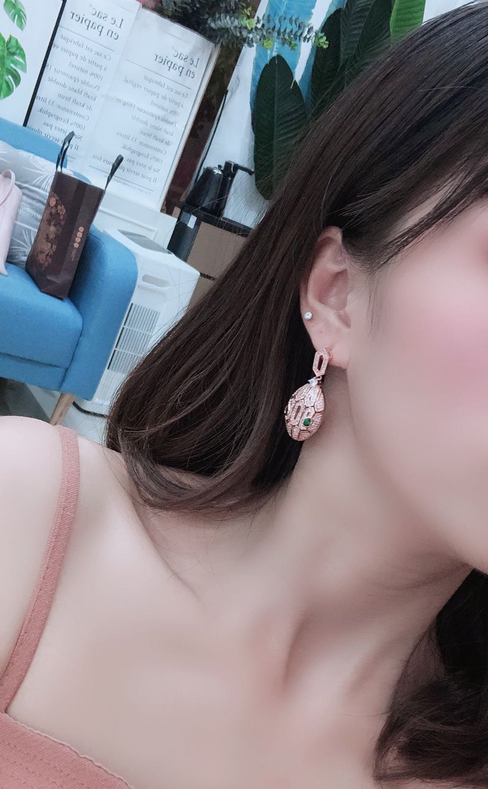 BEM03 New arrive fashion gold full cz earrings 3color for woman beautiful jewelry to choose gift