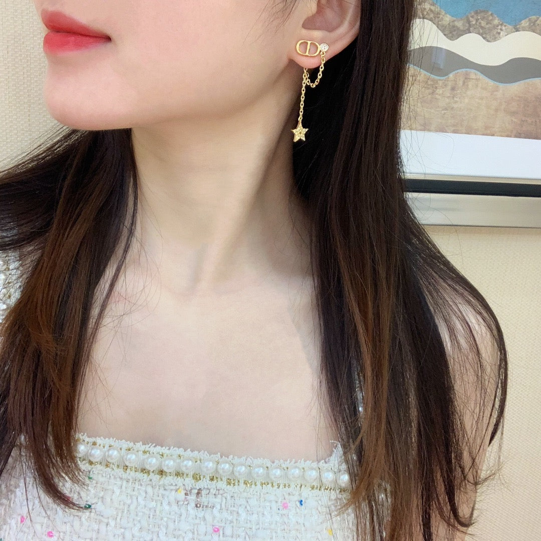 DEM16 New arrive fashion gold color long earring  for woman jewelry beautiful jewelry no with box