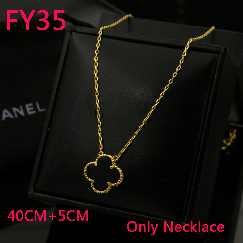 FY35 New Fashion Titanium steel colours black and white /red /green Necklace for Women Charm Necklace Couples gift