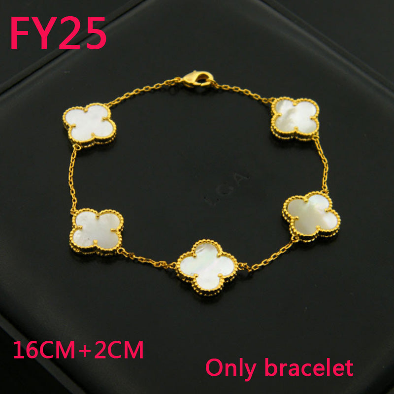 FY25 New Fashion Titanium steel Gold White Bracelet beautiful for Women Charm Bracelet Couples gift